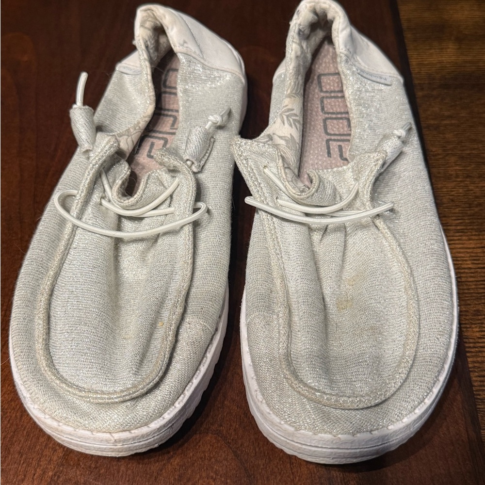 Hey Dude Light Silver Slip-On Sneakers